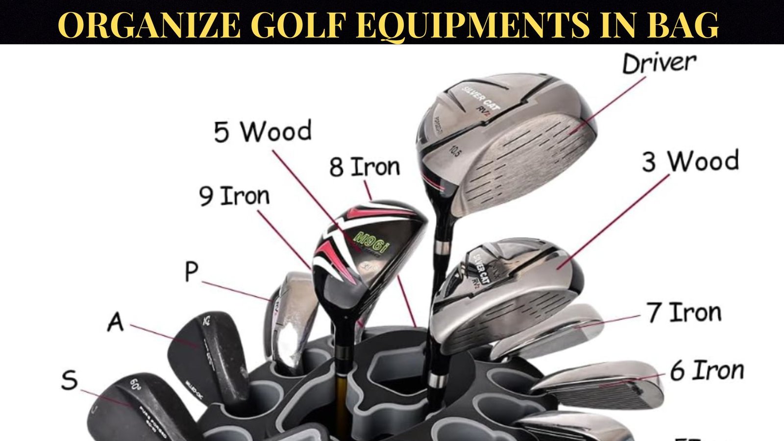 Image: Organize golf materials in golf bag