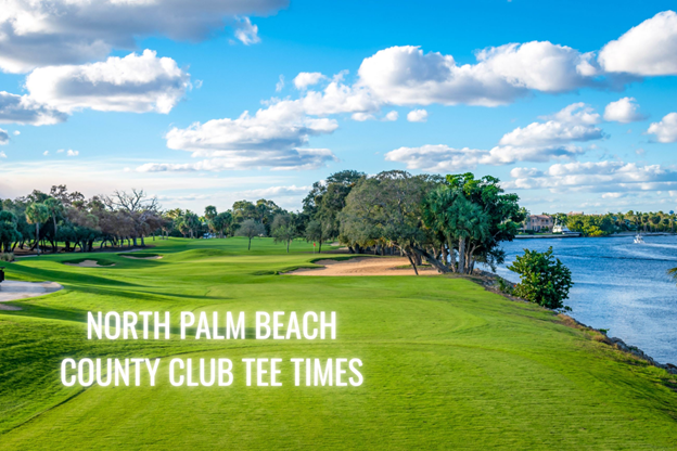 North Palm Beach Country Club with green course, trees and sky in the picture