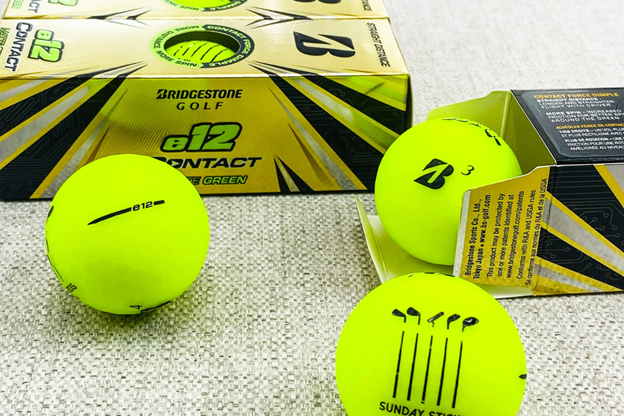 E12 Bridgestone golf yellow balls with packet