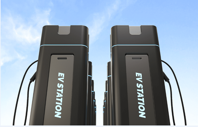 Two black golf ev station batteries