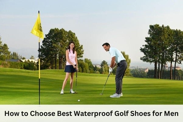 one man and woman is playing in a golf course and a flag in golf course