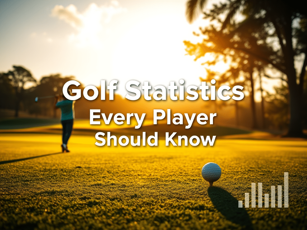 Golf Statistics Every Player Should Know — golfer mid-swing on a fairway with distance markers visible
